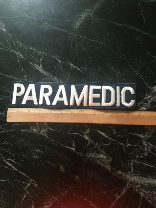 Rare Vtg 80s FDNY Paramedic 12” Patch Blue White Big Jacket Display NYC Large 2