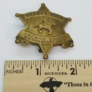 Vintage Cochise County Arizona Sherriff Posse Obsolete Badge LA STAMP & STATY Co 3