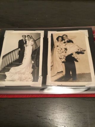 3 Vintage Wedding Album 46 Black & White Photos Dress Cake Brides Maids C90 2