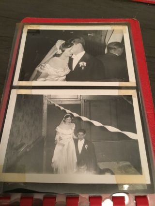 3 Vintage Wedding Album 46 Black & White Photos Dress Cake Brides Maids C90 5