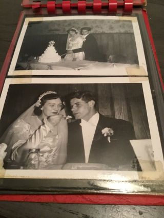 3 Vintage Wedding Album 46 Black & White Photos Dress Cake Brides Maids C90 7