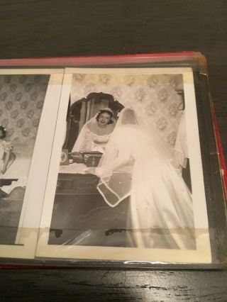 3 Vintage Wedding Album 46 Black & White Photos Dress Cake Brides Maids C90 8