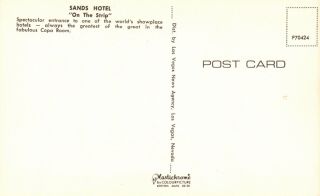 Las Vegas,  NV,  Sands Hotel,  Dean Martin,  Count Basie,  Vintage Postcard g5425 2