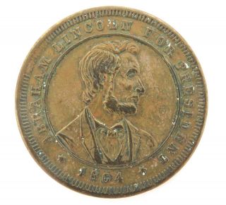 1864 Abraham Lincoln Presidential Campaign Medallion.