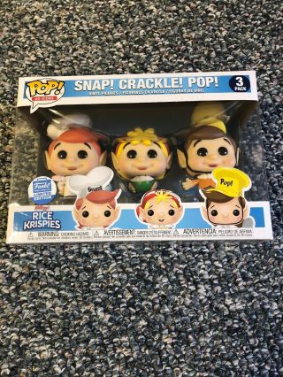 Funko Pop Ad Icons 3 - Pack Rice Crispies Snap Crackle Pop - In Hand -