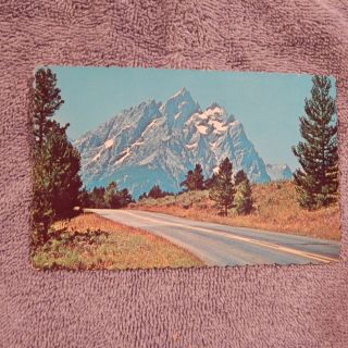 Vintage Postcard Vista Of The Grand Teton National Park,  Jackson Hole,  Wyoming