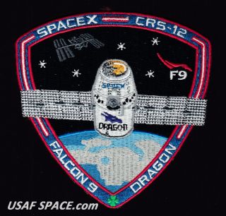 CRS - 12 - SPACEX FALCON - 9 DRAGON F - 9 ISS NASA RESUPPLY Mission PATCH 4