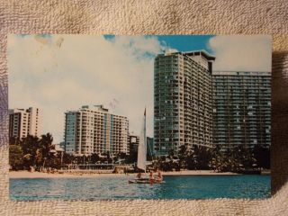 Vintage Postcard The Ilikai,  Waikiki Beach,  Hawaii