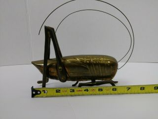 Large Vintage Brass Grasshopper Cricket Insects Taiwan 6 Inch 1 lb.  14 oz. 2