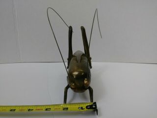 Large Vintage Brass Grasshopper Cricket Insects Taiwan 6 Inch 1 lb.  14 oz. 5