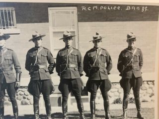 Vtg 1920s Royal Canadian Mounties Banff Canada George Noble Photo Postcard RPPC 2