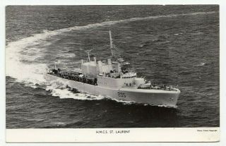 Royal Canadian Navy Destroyer H.  M.  C.  S.  St.  Laurent 1965 Rppc Sent By Sailor