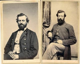 2 1865 - 1869 Cdvs Dr.  Jacob Miller,  Keokuk Iowa,  Civil War Jacket Photographs