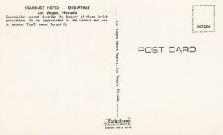 Stardust Casino Las Vegas Nevada Postcard 1960 ' s 2