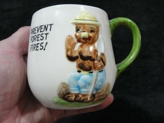 Rare Vintage 1960s Smokey The Bear Prevent Forest Fires Mug Handled Cup Norcrest
