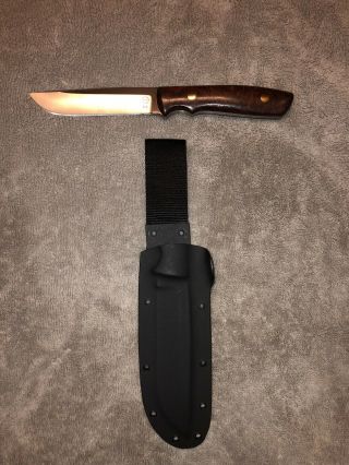 Dozier Fixed Blade Knife Ks7 Wilderness Rare Maple Burl Handles