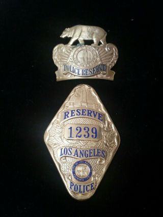 Obsolete Police Reserve Shield & Badge Los Angeles California
