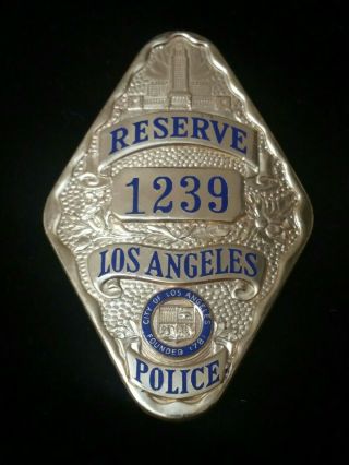 OBSOLETE POLICE RESERVE SHIELD & BADGE LOS ANGELES CALIFORNIA 2