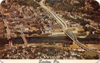 Q23 - 1326,  Aerial View,  Easton,  Pa. ,  Postcard.