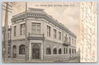 Union South Carolina Peoples Bank Building Hours On Door Drainage Tile 1906 B&w