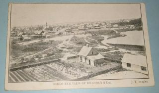 1907 Rehoboth Beach De.  Delaware Post Card Great Birds Eye View Wow