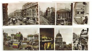 (8) Rppc Postcards,  London England Street Views,  Valentine 