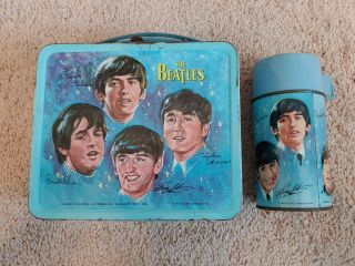The Beatles 1965 Aladdin Metal Lunchbox And Thermos Set -