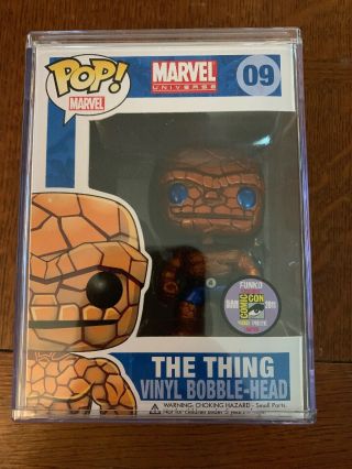 Funko Pop Marvel The Thing 09 Vaulted Sdcc 2011 Metallic Popstack Le 480
