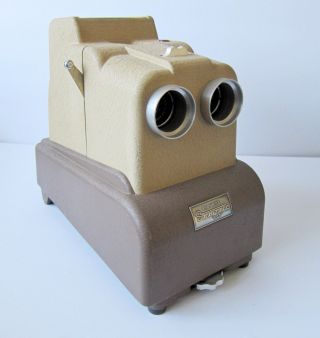 Restored View - Master Tan 2 1/4 Stereo - Matic 500 3 - D Projector With Halogen Light