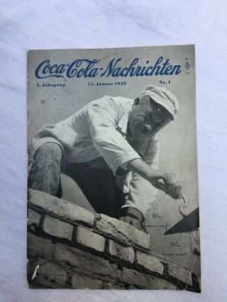 1938 Rare Coca - Cola Coke Nachrichten Germany Pre - War W/ Lady Post Card Booklet