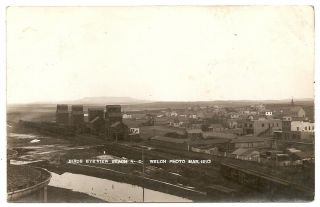 Beach Nd North Dakota,  Grain Elevators,  Train Cars,  Panorama Photo Rppc Postcard