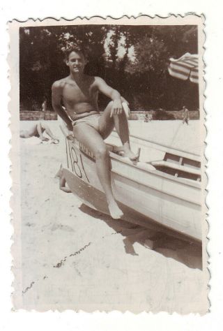 Semi Nude Man Gay Interest,  Vintage Photo,  1955,  203