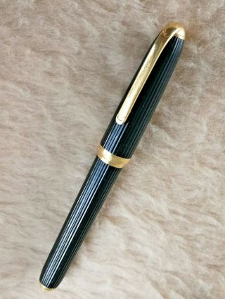 Cartier Dandy 18kt Gold Plated & Resin Pin Striped Design Rollerball Pen Vgood