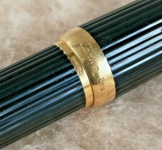 CARTIER DANDY 18KT Gold Plated & RESIN PIN STRIPED Design Rollerball Pen VGOOD 8