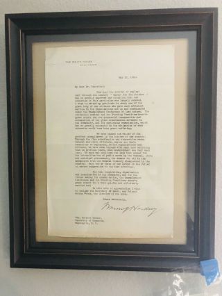 Rare 29th President Warren Harding 1922 White House Typed And Signed Letter