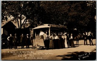 Rppc 1909 The Last Trip Mule Car To College Hill Winfield Kansas Photo