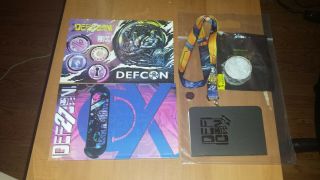 Defcon 27 (2019) Badge,  Battery,  Lanyard,  Stickers,  Guide,  And Notebook