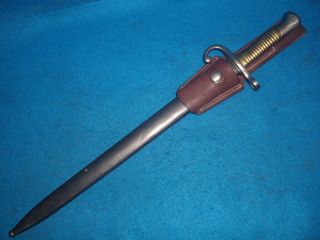 Argentine Model 1891 Mauser Rifle Knife Bayonet Sword W/scabbard - Ex -