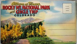 Rocky Mountain National Park Colorado Souvenir Postcards Album Vintage Travel