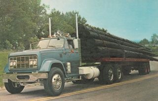 Gmc Tractor Trailer Truck Rig Hauling Logs