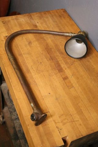 Vintage industrial machinist workbench gooseneck desk lamp light sewing old etc 10