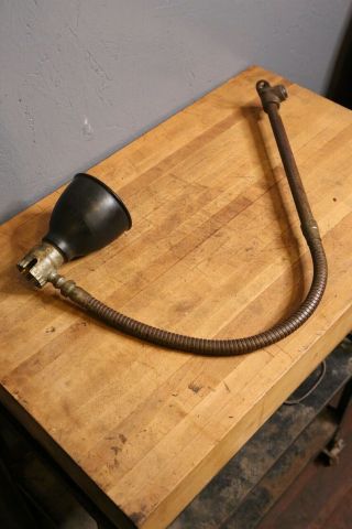 Vintage industrial machinist workbench gooseneck desk lamp light sewing old etc 11