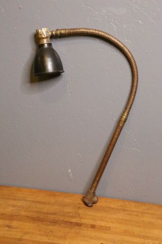 Vintage industrial machinist workbench gooseneck desk lamp light sewing old etc 8