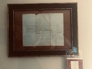 Rare 17th President Andrew Johnson Signed And Framed Document 1854 Psa