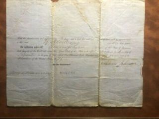 RARE 17th President Andrew Johnson Signed and Framed Document 1854 PSA 3