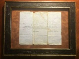 RARE 17th President Andrew Johnson Signed and Framed Document 1854 PSA 6