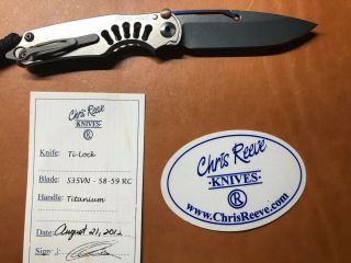 Chris Reeve Knives Tilock Ti - Lock Discontinued,  Carried But.