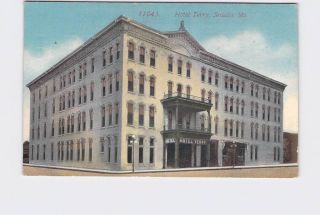 Antique Postcard Missouri Sedalia Hotel Terry Exterior Street View