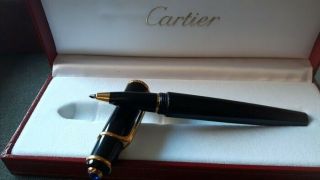 Cartier Diablo Black Resin With Gold Trim Rollerball Pen