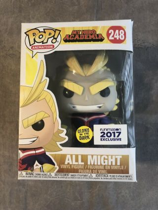 Funko Pop All Might 248 Glow In The Dark Funimation Exc 2017 My Hero